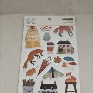 Acorn Lane Autumn Sticker Book - Rust & Pink